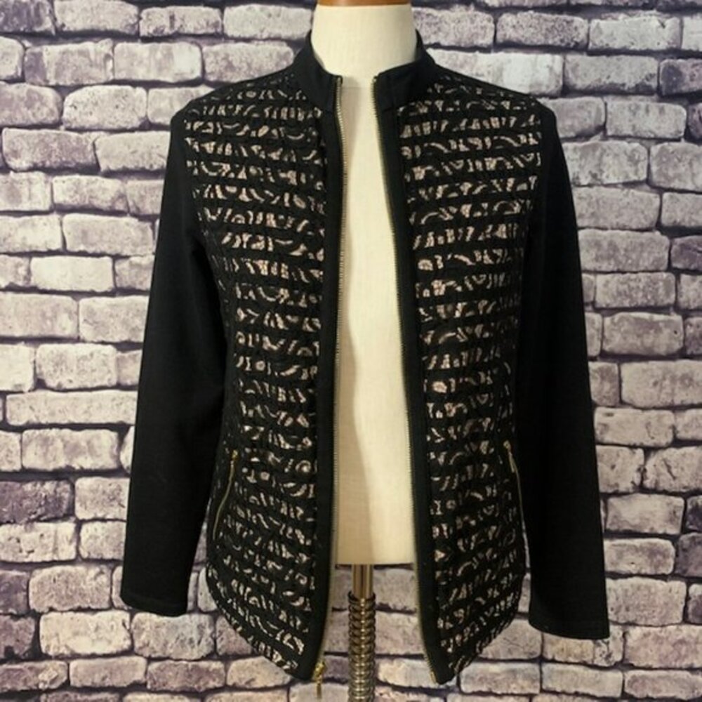 Chico's Zenergy Black & White Jacket Size Small